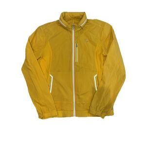 Louis Castel Windbreaker Jacket 95 Yellow Golf Hooded Lightweight
